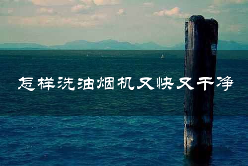 怎样洗油烟机又快又干净
