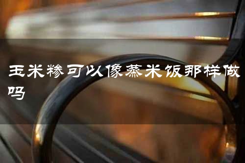 玉米糁可以像蒸米饭那样做吗