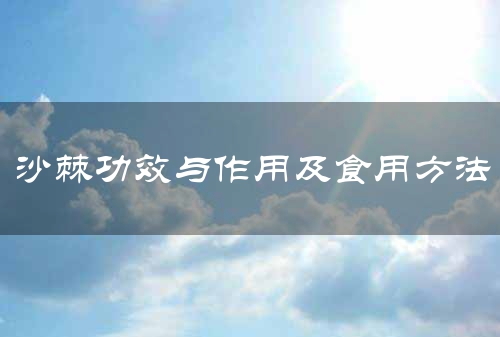 沙棘功效与作用及食用方法