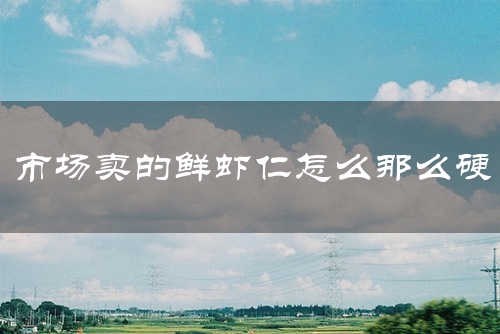 市场卖的鲜虾仁怎么那么硬