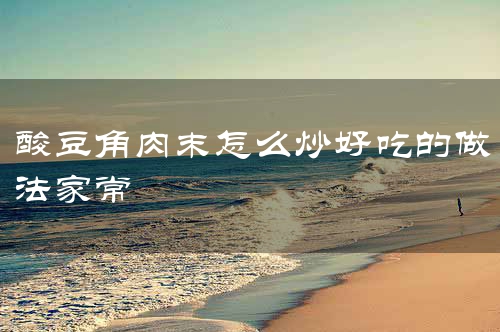 酸豆角肉末怎么炒好吃的做法家常