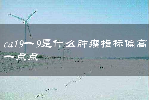 ca19一9是什么肿瘤指标偏高一点点