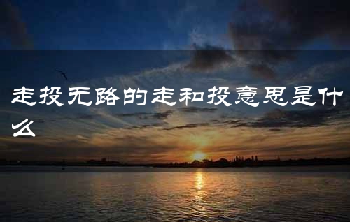 走投无路的走和投意思是什么