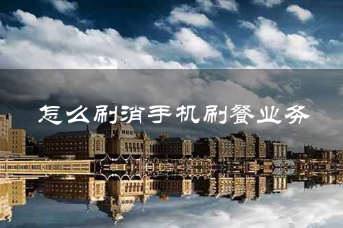 怎么刷消手机刷餐业务