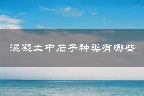 混凝土中石子种类有哪些